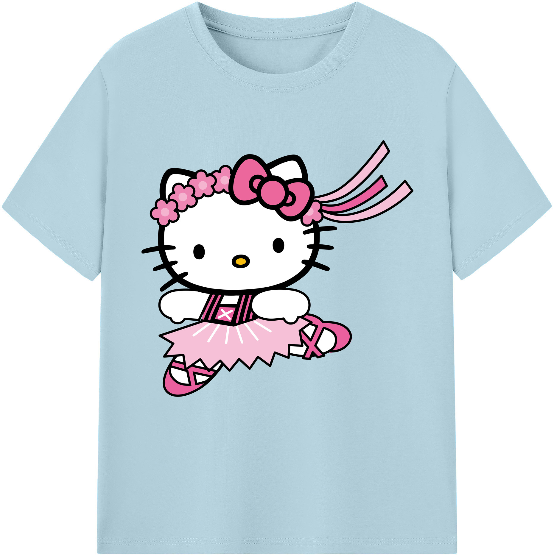（画像用） Hello Kitty ハローキティ 綿100％半袖Tシャツ（フロントプリント）